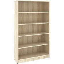 Bookcase, 5-Shelf, 4 Adj Shelves, 36'x12"x60", Modern Elm