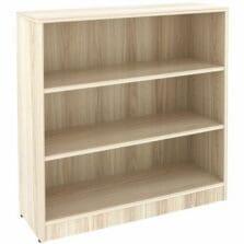 Bookcase, 3-Shelf, 2 Adj Shelves, 36"x12"x36", Modern Elm