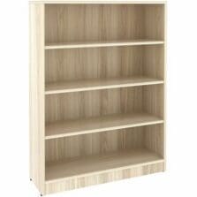 Bookcase, 4-Shelf, 3 Adj Shelves, 36"x12"x48", Modern Elm