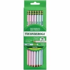 Pencils, #2, WoodCased, w/Erasers, PreSharpened, 18/PK, ASTPastel