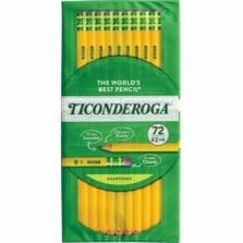 Pencils, #2, WoodCased, w/Erasers, PreSharpened, 72/PK, Yellow