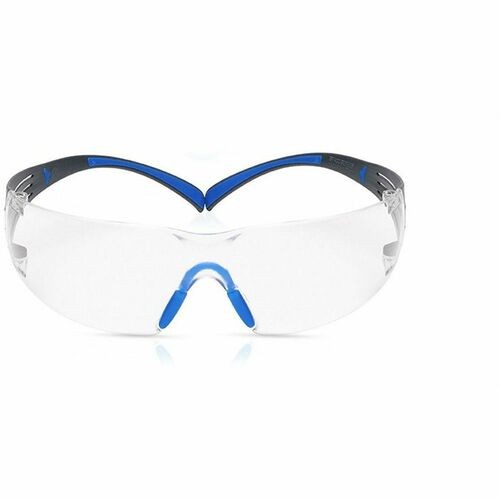 SecureFit Protective Eyewear, 400 Series, Black/Blue Plastic Frame, Clear Polycarbonate Lens
