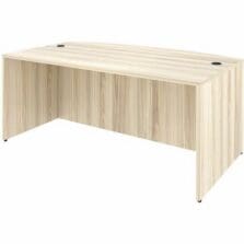 Bowfront Desk Shell, 72"x41-2/5"x29-1/2", Modern Elm