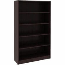 Bookcase, 5-Shelf, Adj Shelves, 36"x12"x60", Espresso