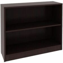 Bookcase, 2-Shelf, Adj Shelves, 36"x12"x30", Espresso