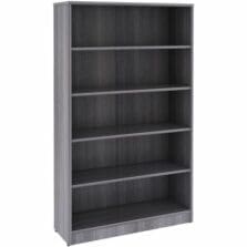 Bookcase, 5 Shelves, 36"x12"x60", Weathered Charcoal