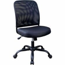 Task Chair, 2"Casters, Mesh&Fabric, 25.25"x23.5"x34.25"-38", BK