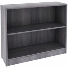 Bookcase, 2 Shelves, 36"x12"x30", Weathered Charcoal