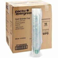 Branded Cold Cups, Poly, 16 oz, 50/PK, 20PK/CT, Clear