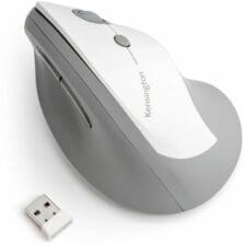 Pro Fit Ergo Vertical Wireless Mouse, 2.4 GHz Frequency/65.62 ft Wireless Range, Right Hand Use, Gray