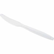 Cutlery, Disposable, Wrapped, Knife, HeavyWeight, 1000/CT, White