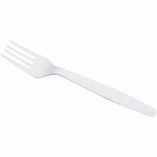 Cutlery, Disposable, Wrapped, Fork, HeavyWeight, 1000/CT, White