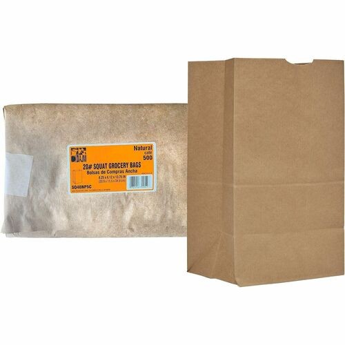 Bags, f/Groceries, No. 20, Paper, Squat, 500/CT, NaturalKraft