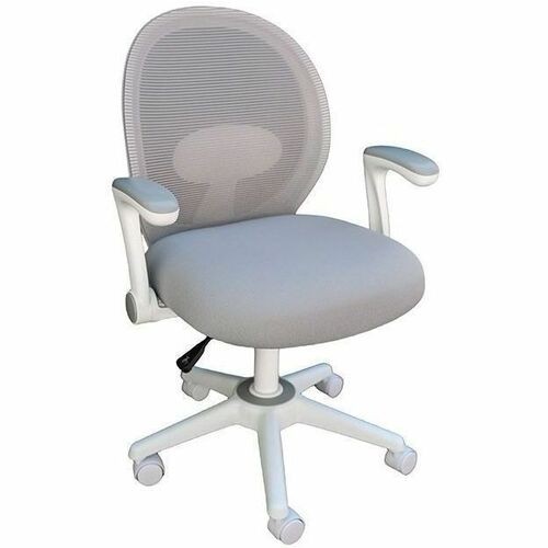 TaskChair, Flip-UpArms, LinearMesh, Adjust.SeatHeight, 275lbCap, Mesh&Fabric, 23"Wx24"Dx34"-39"H, Grey