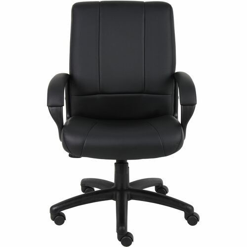 ExecutiveChair, Mid-Back, CaressoftPlus, Adjust.SeatHeight, Casters, Vinyl, 27"Wx31"Dx40"-43.5"H, BK