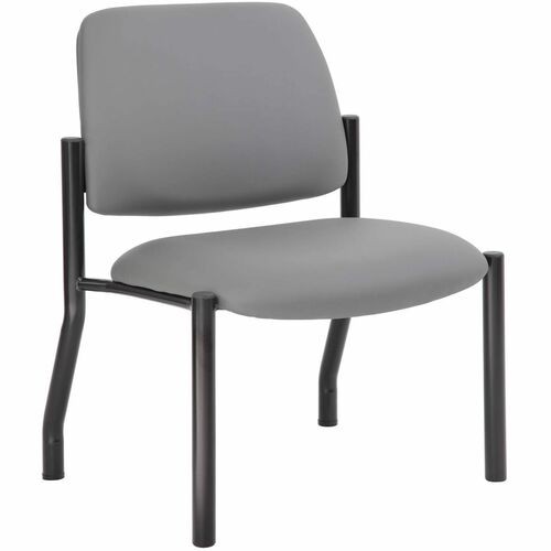 GuestChair, MidBack, HvyDuty, TubularSteelBase, NoArm, 400lbCap, AntimicrobialVinyl, 22"Wx23.5"Dx32.5"H, GY