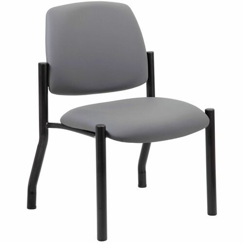 GuestChair, MidBack, HvyDuty, TubularSteelBAse, NoArm, 300lbCap, AntimicrobialVinyl, 22"Wx23.5"Dx32.5"H, GY