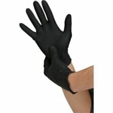 Nitrile Gloves, PowderFree, NonSterile, Ambidextrous, Textured.BeadedCuff, Medium, 5.0mil, 100/BX, 10/CT, BK