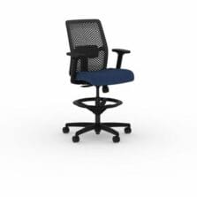 Task Stool, ReActiv Back, 26"x22"x52-1/2", Blue