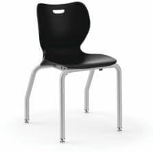 SmartLink 4-Leg Chair, Stackable, 19.5" x 19.63" x 31", Black