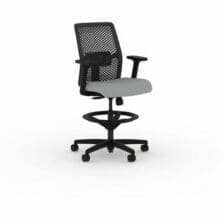 Task Stool, ReActiv Back, 26"x22"x52-1/2", Gray