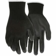 B96699 Work Gloves, 13-Gauge Polyester, PU Coating, 12 Pairs/CT, 2X, Black
