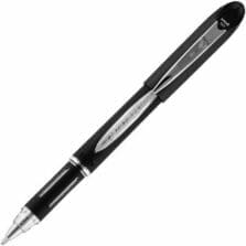 Ballpoint Pen, Hybrid, Gel, Stick, Bold, 1mm, Black Ink/Silver Barrel