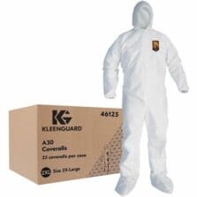 Coveralls, A30, ZipperFront, f/Splash&ParticleProtection, 2XL, 25/CT, White