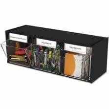 Bin System, Modular, 3-Bin, 23-5/8"x7-3/4"x9-1/2", Black