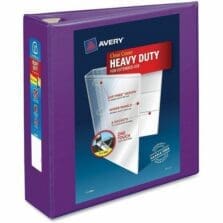 View Binder, DuraHinge, 3", 8-1/2"x11", 4/CT, Purple