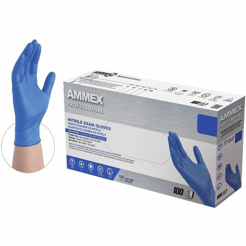 Exam Gloves, Nitrile, Powder-Free, Latex-Free, Grip, Chemo-Rated, 3Mil, ExtraLarge, 100/BX, Cerulean