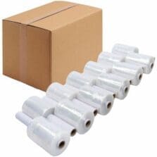 Stretch Film, PunctureResistant, Quiet,Bundling, 80-Gauge, 1"ExtendedCore, 5"x1000', 12Rolls/CT, Clear