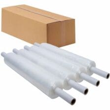 Stretch Film, PunctureResistant, Quiet,Bundling, 80-Gauge, 1"ExtendedCore, 20"x1000', 4Rolls/CT, Clear
