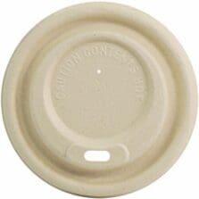 Lids, f/HotCups, Strawless, Sip, Compostable, PlantFiber, BioBased, 10oz-20oz, 50Lids/PK, 20/CT, Natural