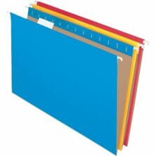 Hanging Folders, 1/5-Cut Tabs, Legal-Size, Recycled, w/Printable Label Sheet, 25/BX, Assorted