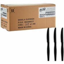 Knives, Disposable, Polystyrene, Heavy-Weight, 1000/BX, 1/CT, Black