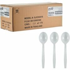 Soup Spoons, Disposable, Heavy-Weight, Polypropylene, 1000/BX, 1BX/CT, White