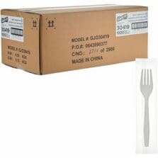 Forks, Disposable, Heavy-Weight, Polypropylene, IndividuallyWrapped, 1000/BX, 1BX/CT, White