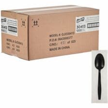 Soup Spoons, Disposable, Heavy-Weight, Polypropylene, 1000/BX, 1BX/CT, Black