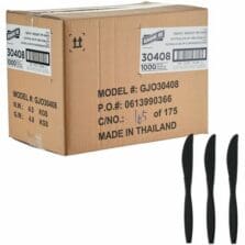 Knives, Disposable, Heavy-Weight, Polypropylene, 1000/BX, 1BX/CT, Black