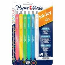 Pens, Gel, InkJoy, Retractable, Grip, Bright Ink, 0.7mm Tip, 6/PK, Assorted