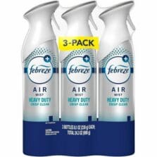 Air Freshener, Heavy-Duty, Natural Propellant, Crisp Clean Scent, 3/PK, 4/CT, White
