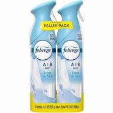 Air Freshener Spray, Natural Propellant, Linen&Sky Scent, 8.1oz, 2/PK, 3/CT, Blue