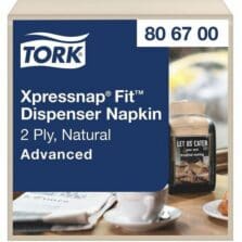 Napkins, 2-Ply, XpressnapFit, Single-Serve, Compostable, 720/PK, 6/CT, Natural
