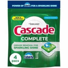 Detergent, f/Dishwasher, ActionPac, Pods, w/Dawn, 4/PK, 30PK/CT, Green