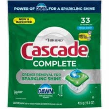 Detergent, f/Dishwasher, ActionPac, Pods, w/Dawn, 4/PK, 33PK/CT, Green