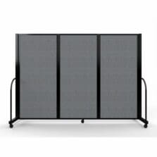 Full Motion Room Divider, 3 Fabric Panels, 8'7" x 6', Stone
