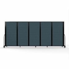 Full Motion Room Divider, 5 Fabric Panels, 14'1" x 6', Blue