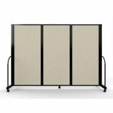 Full Motion Room Divider, 3 Fabric Panels, 8'7" x 6', Sand