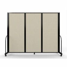 Full Motion Room Divider, 3 Fabric Panels, 8'7" x 6'10", Sand
